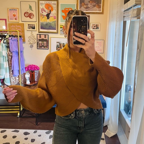 ASTR The Label Rayn Ribbed Knit Crossover Sweater - Picture 8 of 11